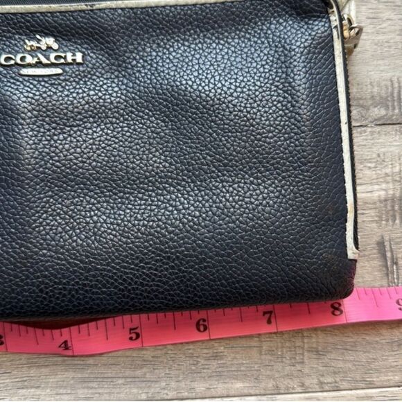 Coach Double Zip Leather Clutch Wallet - Picture 8 of 10